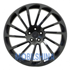 R19 8 5/112 57.1 ET40 Ws forged WS-55M Gloss black with dark machined face (кованый)