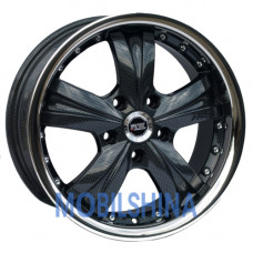 R16 7 5/114.3 73.1 ET40 Racing wheels H-302 Титановый темный (очень мокрый асфальт), стальная полированная оправа обода (литой)