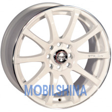 R13 5.5 4/98 58.6 ET25 Zorat wheels 355 White with Polished Lip (Белый с полированным ободом) (литой)