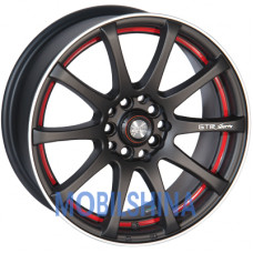 R14 6 4/100 67.1 ET35 Zorat wheels 355 черный матовый с полированным ободом и красной полосой внутри полки (литой)
