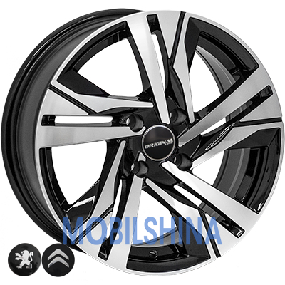 R16 7 4/108 65.1 ET25 Zorat wheels BK5543 Black polished (Черный с полированной лицевой частью) (литой)