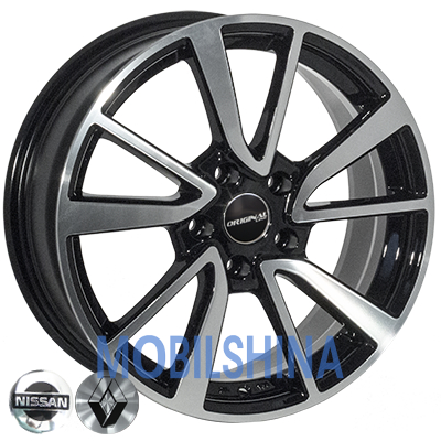 R16 6.5 5/114.3 66.1 ET40 Zorat wheels 6 344 Black polished (Черный с полированной лицевой частью) (литой)