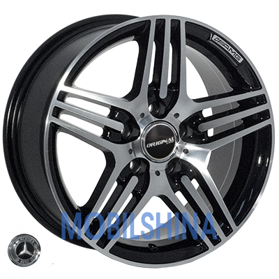 R16 7.5 5/112 66.6 ET35 Zorat wheels BK146 Black polished (Черный с полированной лицевой частью) (литой)