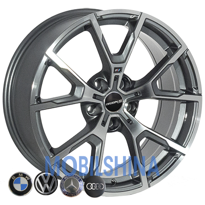 R18 8 5/112 66.6 ET25 Zorat wheels BK5601 Grey Polished (Темно-серый с полированной лицевой частью) (литой)