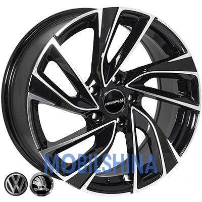 R17 7.5 5/112 57.1 ET45 Zorat wheels BK5772 Black polished (Черный с полированной лицевой частью) (литой)