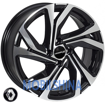R16 6.5 5/114.3 67.1 ET45 Zorat wheels BK5762 Black polished (Черный с полированной лицевой частью) (литой)