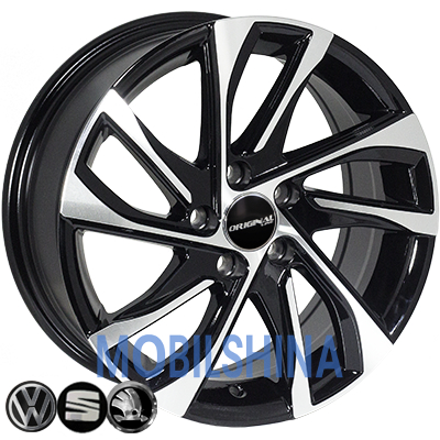 R15 6.5 5/100 57.1 ET35 Zorat wheels BK5760 Black polished (Черный с полированной лицевой частью) (стальной)