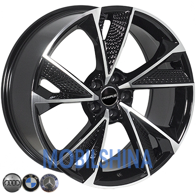 R19 8.5 5/112 66.6 ET25 Zorat wheels BK5749 Black polished (Черный с полированной лицевой частью) (литой)