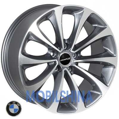 R19 8.5 5/120 72.6 ET25 Zorat wheels BK5742 Серый, полированные спицы и обод (литой)