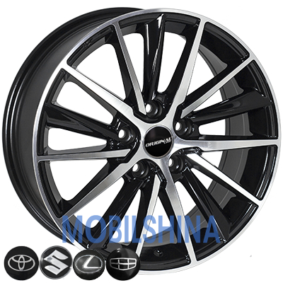 R17 7 5/114.3 60.1 ET40 Zorat wheels BK5809 Black polished (Черный с полированной лицевой частью) (литой)