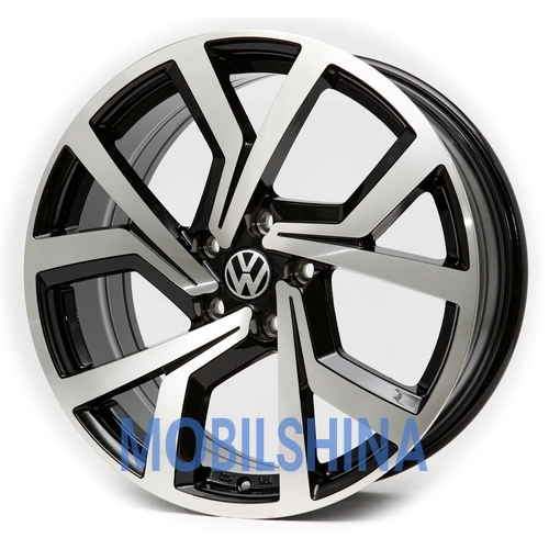 R17 7.5 5/112 57.1 ET35 Replica Volkswagen RS228 Черный с алмазной механической обработкой лицевой поверхности (литой)