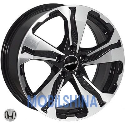 R17 7.5 5/114.3 64.1 ET45 Zorat wheels BK5520 Black polished (Черный с полированной лицевой частью) (литой)