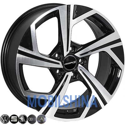 R17 7.5 5/112 66.6 ET45 Zorat wheels BK5851 Black polished (Черный с полированной лицевой частью) (литой)