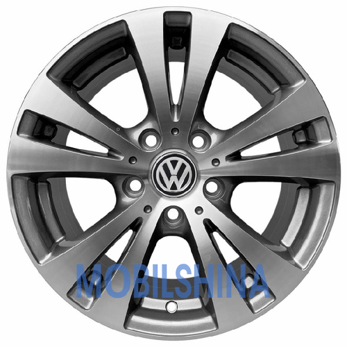 R15 6.5 5/112 0 ET35 Replica Volkswagen (CT2276) Серый, полированные спицы и обод (литой)