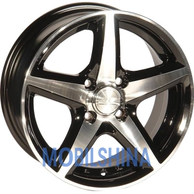 R13 5.5 4/100 67.1 ET35 Zorat wheels 244 Black polished (Черный с полированной лицевой частью) (литой)