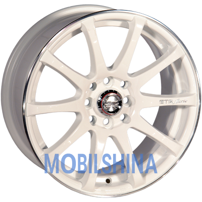 R14 6 4/98 58.6 ET25 Zorat wheels 355 White with Polished Lip (Белый с полированным ободом) (литой)