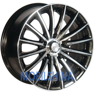 R14 6 4/98 58.6 ET25 Zorat wheels 393 Черный с металиком полированное лицо (литой)