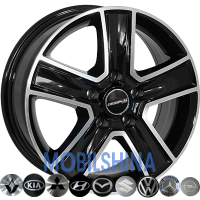 R16 6.5 5/112 66.6 ET56 Zorat wheels BK473 Black polished (Черный с полированной лицевой частью) (литой)
