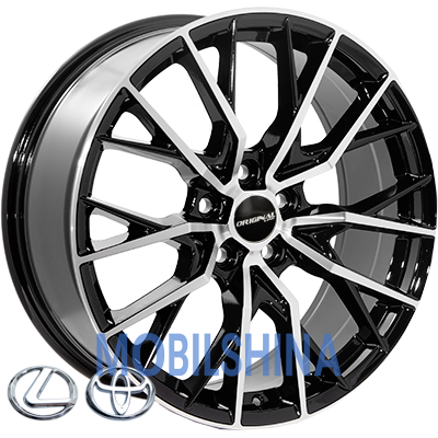 R19 8 5/114.3 60.1 ET35 Zorat wheels BK5137 Black polished (Черный с полированной лицевой частью) (литой)
