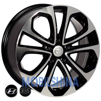 R17 7.5 5/114.3 67.1 ET50 Zorat wheels 7 688 Black polished (Черный с полированной лицевой частью) (литой)