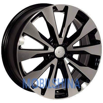R17 7 5/100 56.1 ET48 Zorat wheels 7 727 Black polished (Черный с полированной лицевой частью) (литой)