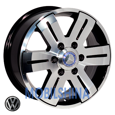 R16 7 5/130 89.1 ET60 Zorat wheels BK562 Black polished (Черный с полированной лицевой частью) (литой)
