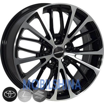 R16 6.5 5/114.3 60.1 ET40 Zorat wheels BK5343 Black polished (Черный с полированной лицевой частью) (литой)