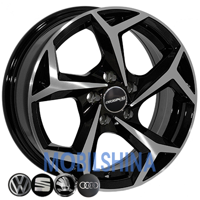 R15 6 5/100 57.1 ET35 Zorat wheels BK5340 Black polished (Черный с полированной лицевой частью) (литой)