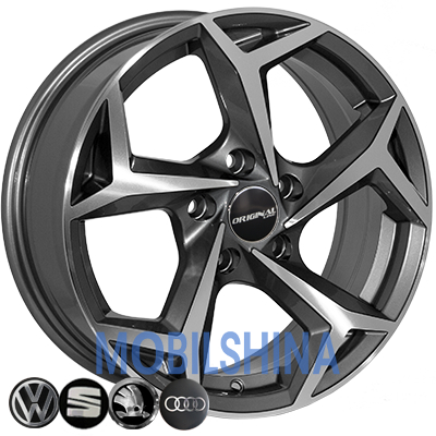R15 6 5/112 57.1 ET40 Zorat wheels BK5340 Grey Polished (Темно-серый с полированной лицевой частью) (литой)