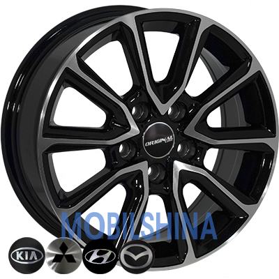 R16 6.5 5/114.3 67.1 ET35 Zorat wheels BK5344 Black polished (Черный с полированной лицевой частью) (литой)