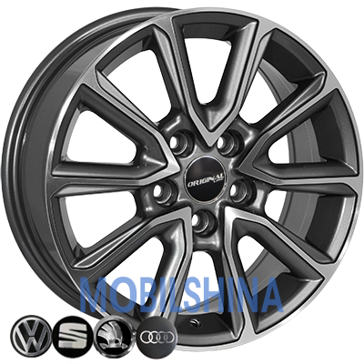 R16 6.5 5/112 57.1 ET40 Zorat wheels BK5344 Grey Polished (Темно-серый с полированной лицевой частью) (литой)
