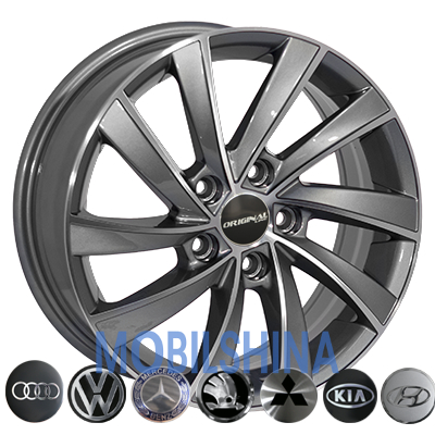 R16 6.5 5/112 57.1 ET46 Zorat wheels BK5290 Grey Polished (Темно-серый с полированной лицевой частью) (литой)