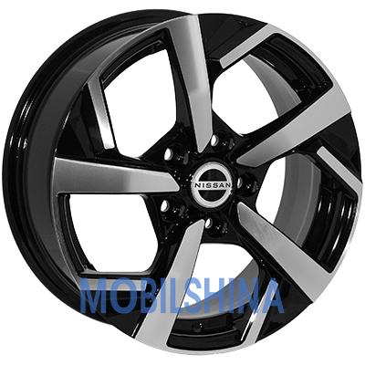 R16 6.5 5/114.3 66.1 ET40 Zorat wheels BK5372 Black polished (Черный с полированной лицевой частью) (литой)