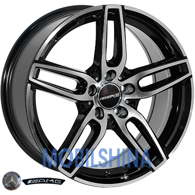 R17 7.5 5/112 66.6 ET45 Zorat wheels BK5434 Black polished (Черный с полированной лицевой частью) (литой)